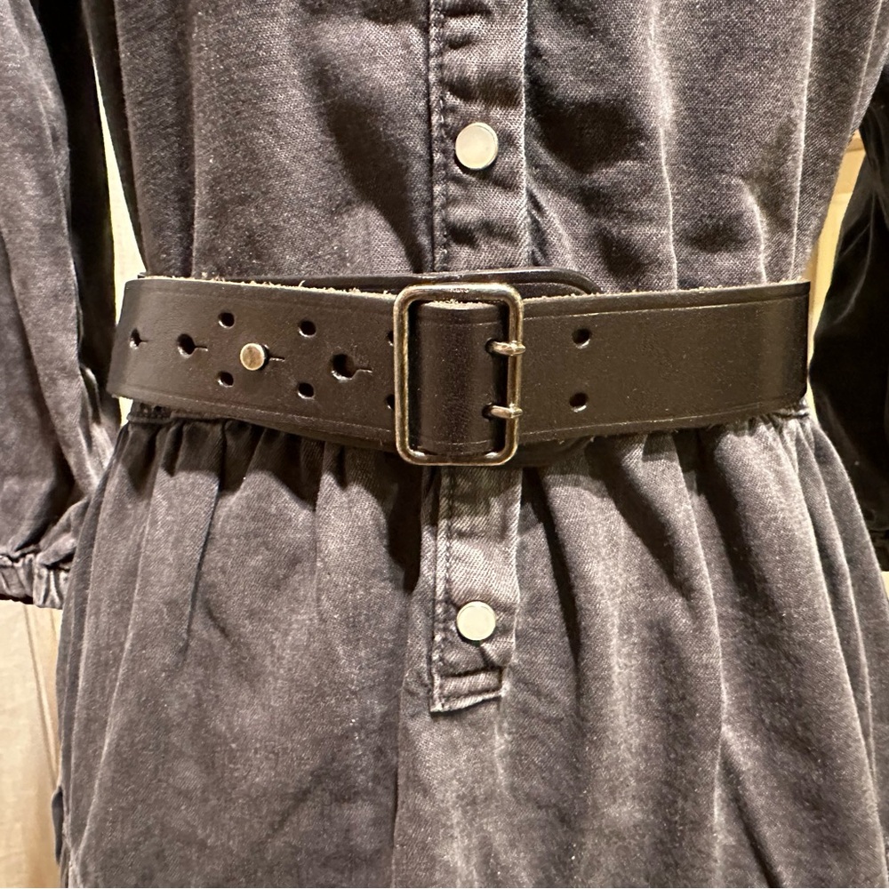 Saint Laurent authentic black leather belt size 30